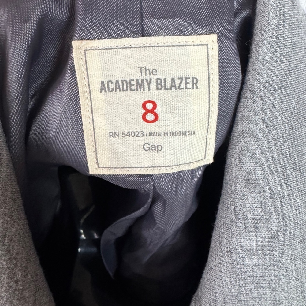 Gap The Academy Blazer Gray Yellow Trim Women’s Size 8 Tailored Jacket NWT - Picture 3 of 6
